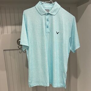Callaway Aqua Patterned Polo Shirt